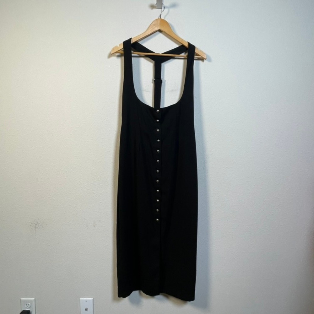 Vintage Rampage 9 Black Maxi Dress Deep Scoop Jumper Pinafore Grunge 90s Y2K